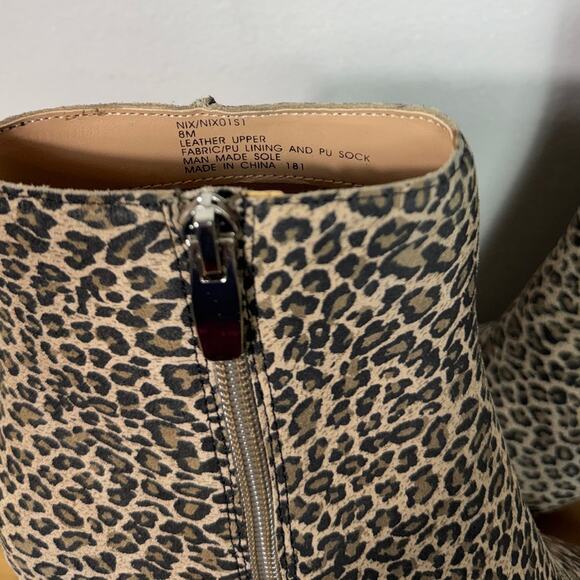 New Steve Madden Nix Leather Leopard Print Booties Women's Size 8 - Picture 7 of 9